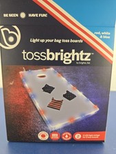 NIB TossBrightz Cornhole Led Lights, Red/White/Blue,2 Strings for 2 Boards