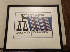 Avrum  Ashery "Justice Justice you Shall Pursue" Signed #ed screenprint. 1989