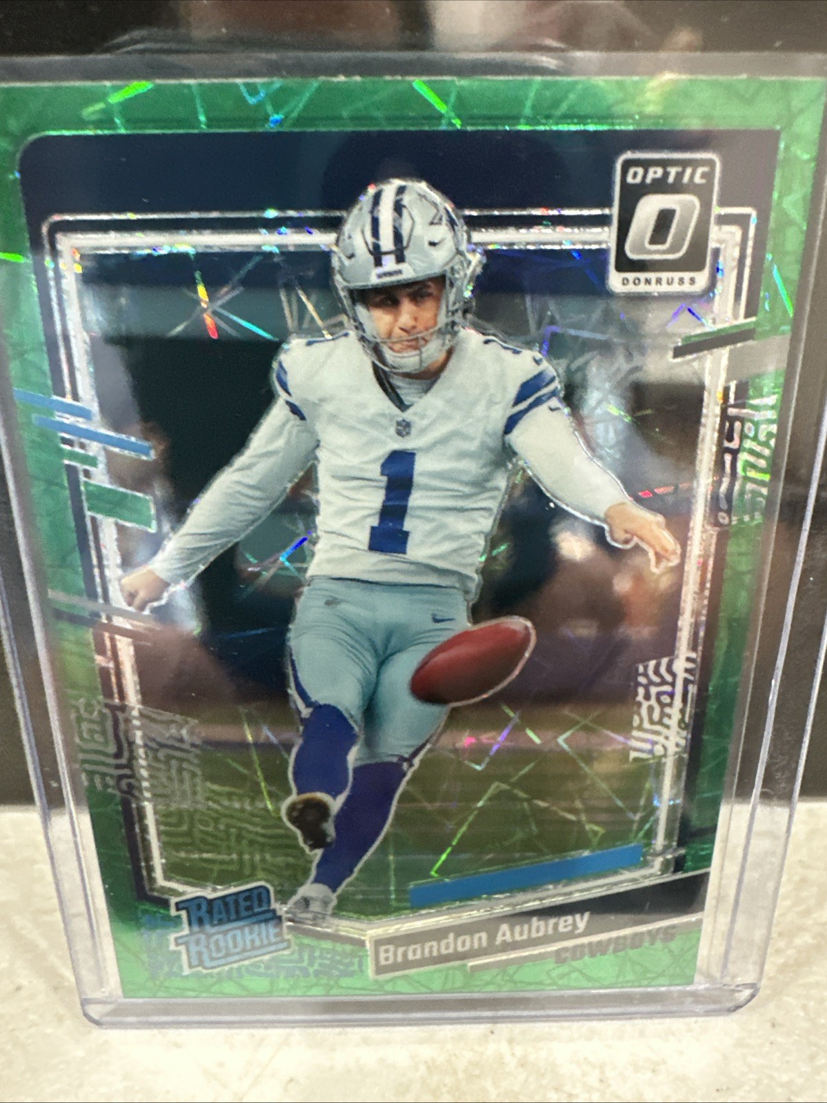 2023 Donruss Optic Brandon Aubrey Rated Rookie Green Velocity #226 RC Cowboys H2