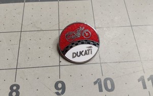 Ducati Motorcycle Pin Red White Black Circle
