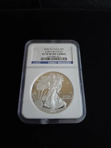 2008-W American Silver Eagle Proof NGC PF70 Ultra Cameo Early Release .999 Fine