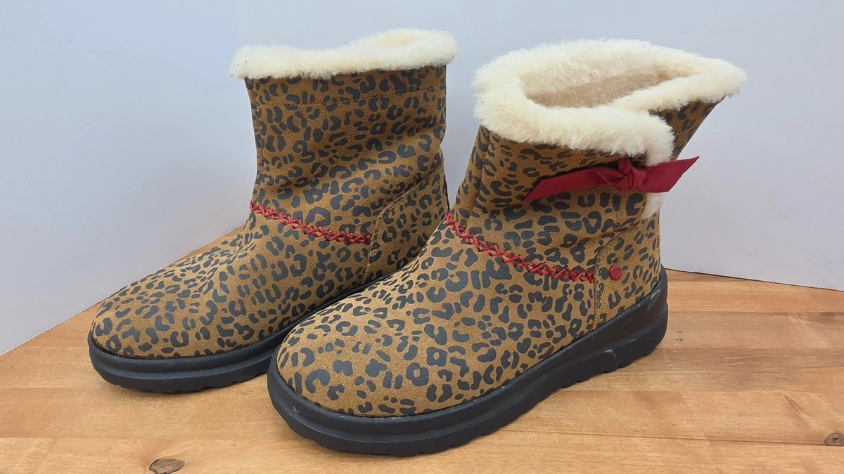 UGG Leather Leopard Boots for Women for sale | eBay UGG Waterproof Leather Leopard Fur Winter Boots main image 1