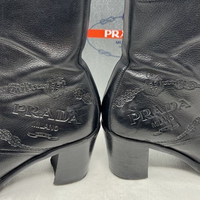 Vintage Prada Black Boots Size 40 With Box | eBay