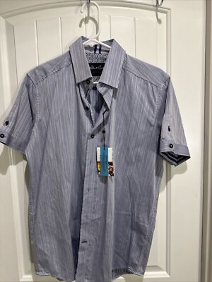Robert Graham Button Up Short Sleeve Tailored Fit Shirt Size Small Mens