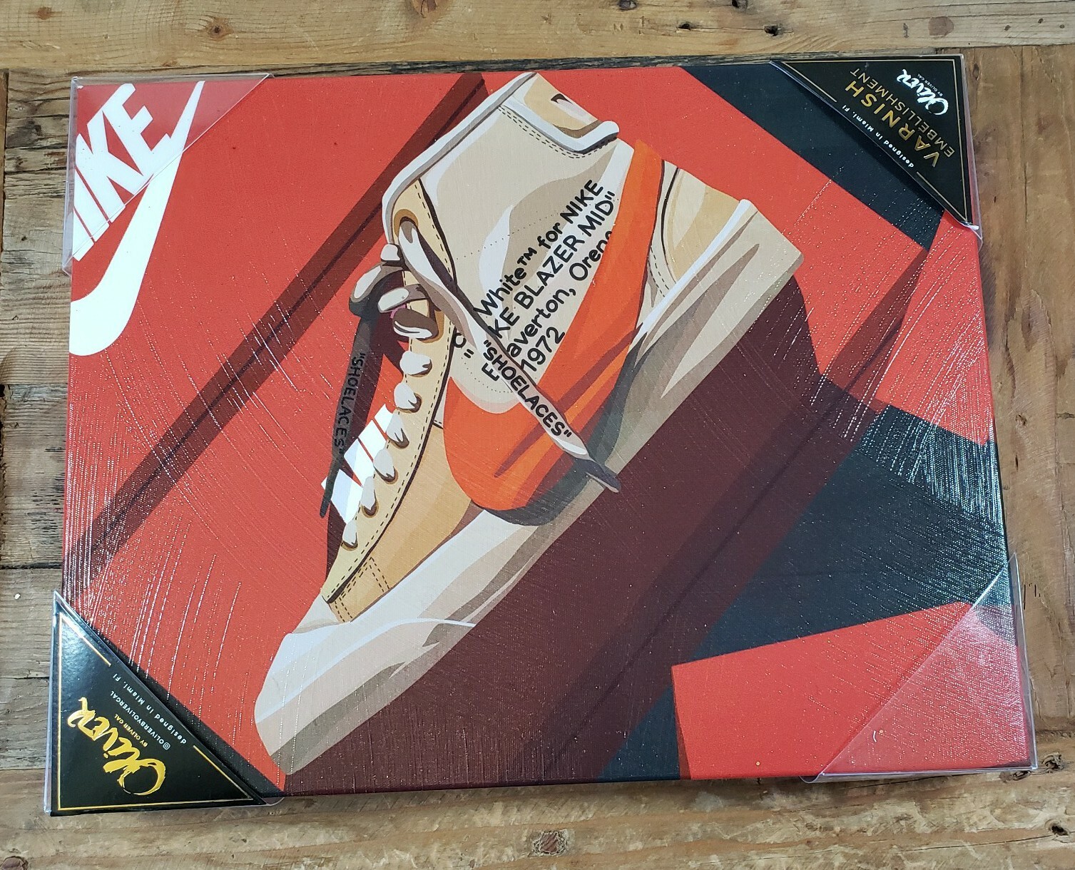 OFF WHITE X NIKE Blazer Nike Oliver Gal Wall Art Decor vernice impreziosita OFF WHITE metà 11x14