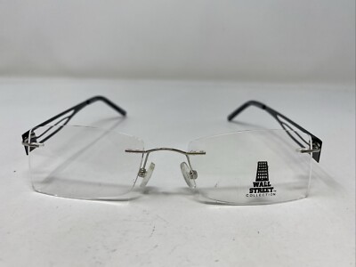 WALL STREET COLLECTION 711 SILVER/BLACK 51-19-135 Rimless Eyeglasses Frame -103