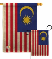 Malaysia Burlap Garden Flag  Nationality Decorative Small Gift Yard House Banner