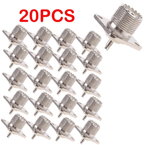 20PCS UHF Female Jack SO-239 Bulkhead Panel Chassis Mount Connector US - Zdjęcie 5 z 10
