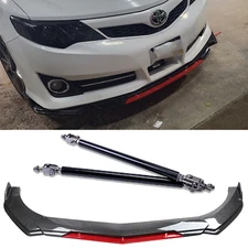 Front Bumper Lip Splitter Spoiler Strut Carbon Fiber For toyota camry