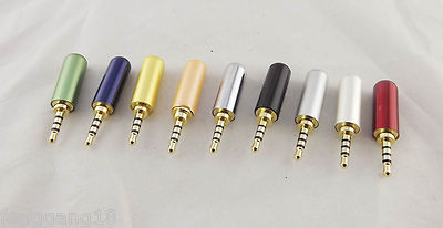 1x Gold 2.5mm Male 4 Pole Stereo Repair Headphone Metal Audio Earphone Connector