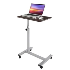 Seville Classics Airlift Over the Bed Height Adjustable Mobile Side Table Cart