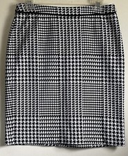 Talbots Petite Skirt Womens 6P Black White Plaid Multipattern Knee Length NWOT