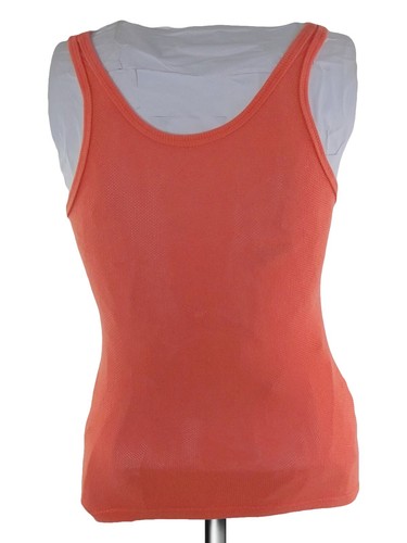 Pinko Womens Tank Top Jersey S Small Orange Wide Neck Round Cotton - Picture 2 of 6