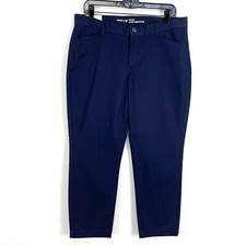 NEW GAP Womens 12R Slim City Khakis Chinos Pants Navy Stretch Cotton Cropped