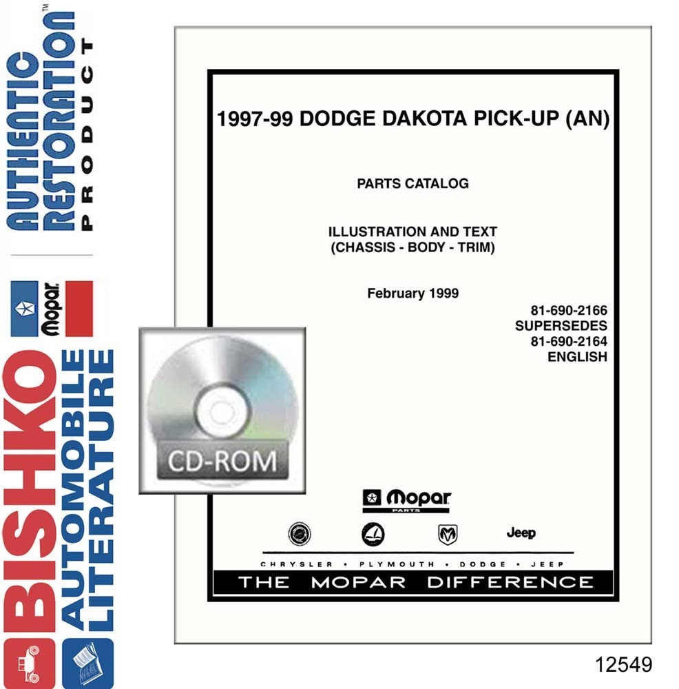 1997 1998 1999 Dodge Dakota Parts Numbers List Guide CD Catalog