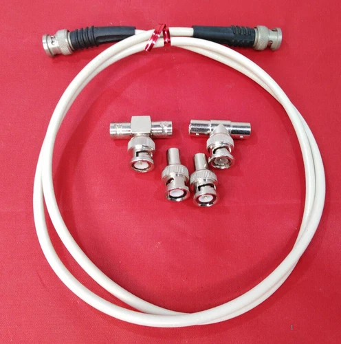 10b2 Coax Ethernet Cable, 2x BNC T-Piece & 2x Terminator 10base2 kit, Approx. 1m