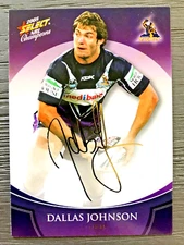 2008 SELECT NRL CHAMPIONS FOIL GOLD SIGNATURE TRAD/CARD - DALLAS JOHNSON/STORM