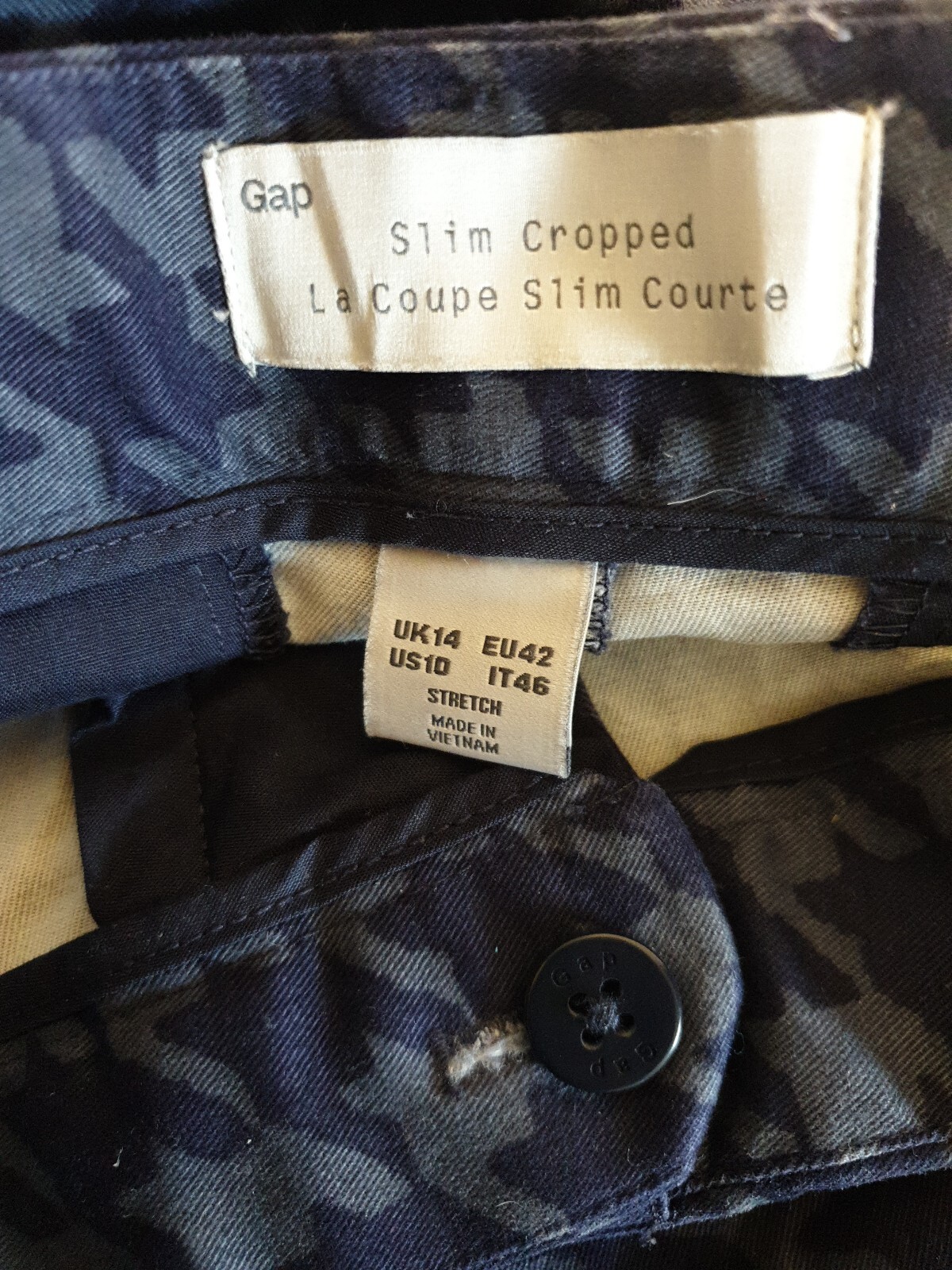 GAP slim cropped blue Houndstooth patterned La Co… - image 7