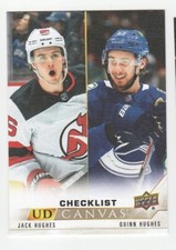 HOCKEY NHL 22/23  UD SERIES 1  CANVAS CHECKLIST HUGHES/HUGHES    #C90