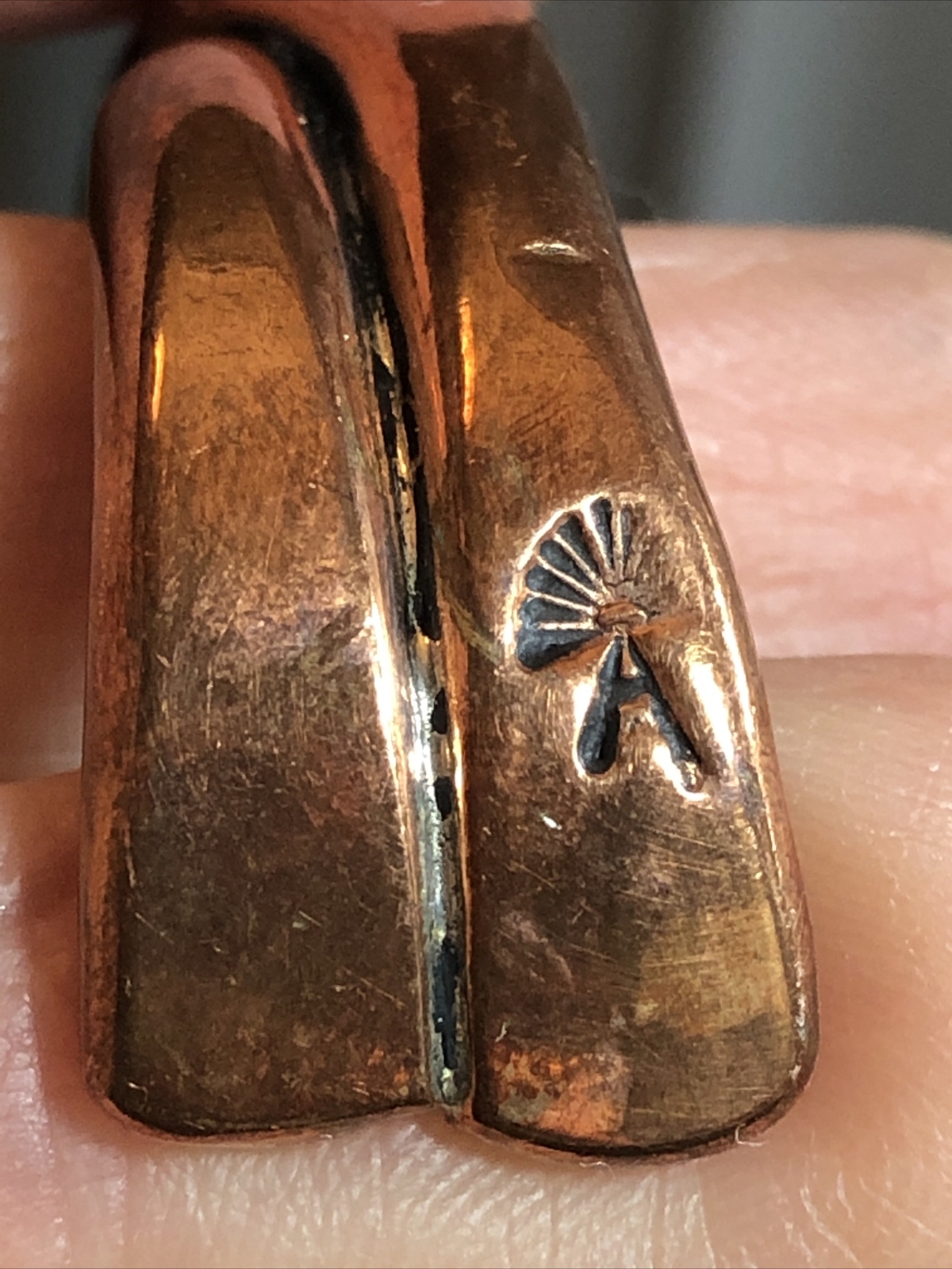 Vintage A marked Solid Copper Hand Crafted Two Ro… - image 6