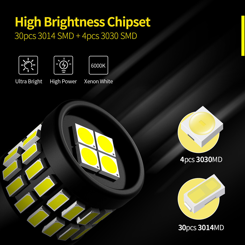 921 912 T15 Back Up Reverse Light 6000K Super Bright White CSP LED Bulbs EXD