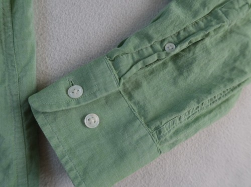 Express Men's Lightweight Cotton L/S Button Down Light Green Dress Shirt - M - Picture 5 of 7