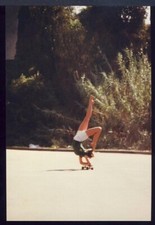 1970s Retro Skateboarding Postcard, by Hugh Holland, Young Woman Impressive