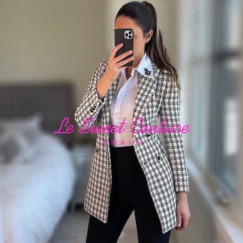 ZARA WOMAN NWT SS22 ECRU-BLACK TEXTURED PLAID BLAZER ALL SIZES 2365/146 |  eBay