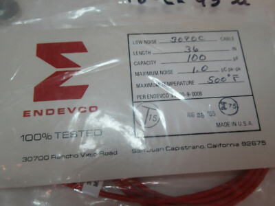 MEGGITT ENDEVCO LOW NOISE CABLE 3090C 36'' inch for PIEZO SENSOR AS PIC #16-C-43