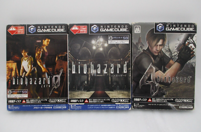Lot Biohazard Gamecube : 0,1,4 + Carte Mémoire - Resident Evil - Japon NTSC-J