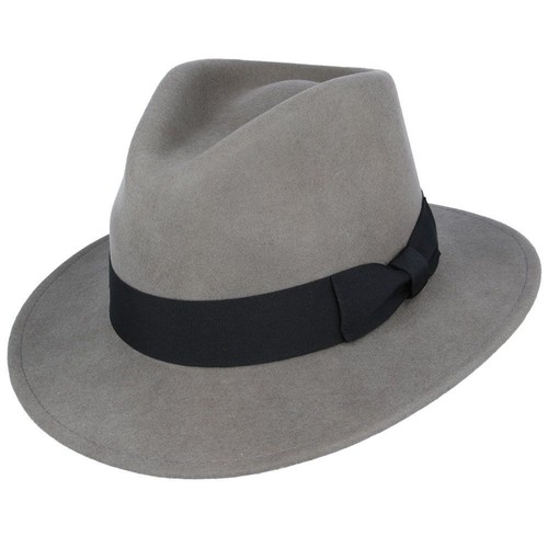 Cappello Fedora 100% Lana Feltro Schiacciabile Fedora Hat UK Stile Indiana Jones - Foto 17 di 22