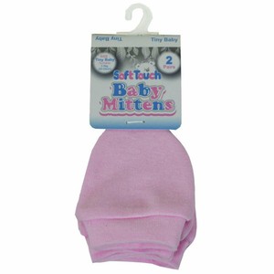Bebe Premature 2 X Paires De Moufles De Protection Anti Griffures Coton Rose Ebay