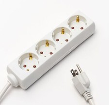 Travel Adapter EU US 4 sockets 1.5m Extension Lead Type B