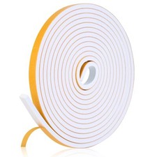 16Ft 1/2 Inch x 1/4 Inch Foam Tape Weather Stripping Seal for Door Window Frame