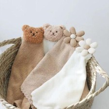Children's Fabric Hand Towel Baby Bear Flower Super Value Square Towel for Kid