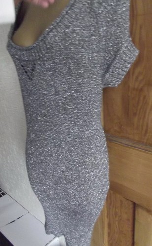 STUNNING ❤️ BNWT £110 KAREN MILLEN SILVER FINE KNIT JUMPER DRESS SIZE 1 6 8 Uk - Picture 5 of 9