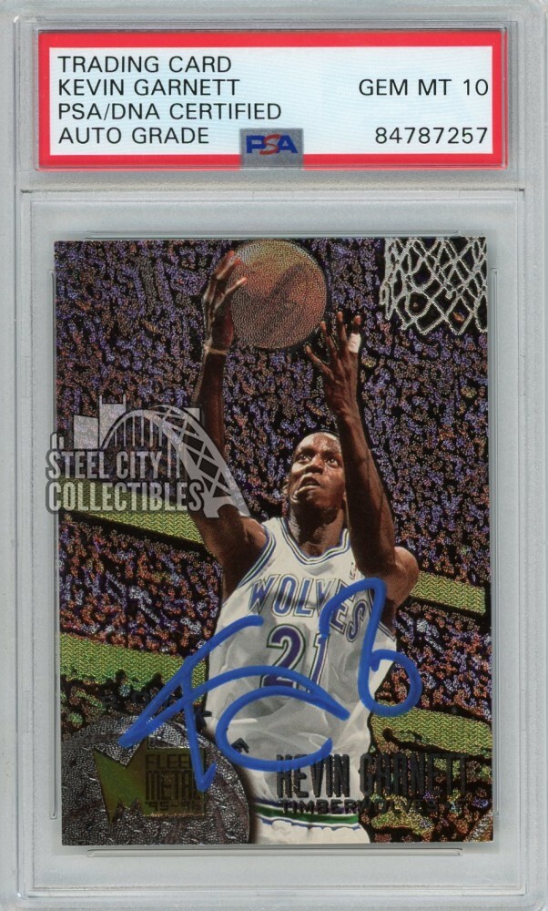Kevin Garnett 1995-96 Fleer Metal Autograph Rookie Card #167 PSA/DNA 10 (Blue)