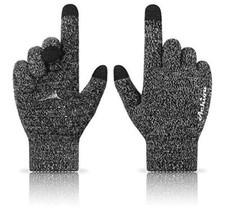 Winter Gloves for Men Women,Touch Screen Texting Gloves,Thermal Soft Knit, Large