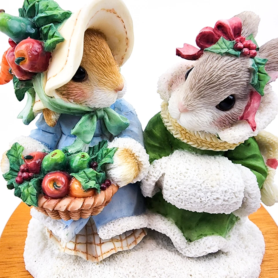 Caja de música Enesco Christmas My Blushing Bunnies God Rest Ye Merry Gentlemen 1996 Foto 4 de 4