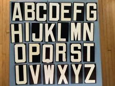 Vintage Unitype Metal White & Black Letter Number Punctuation Graphic CHOICE