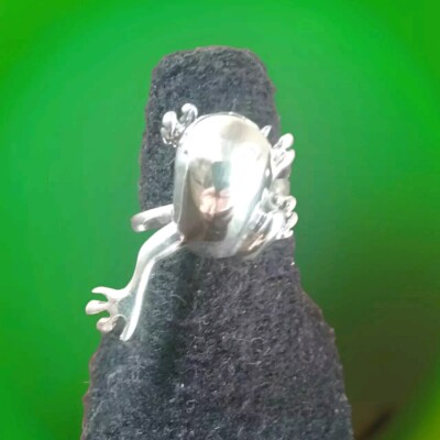Ericks Sterling Silber Frosch Ring Größe 7,5 Taxco.925 