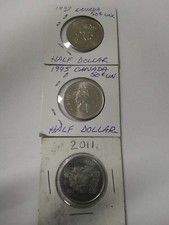 1993 1995 2011 Canada 50 cent / $0.50 coins