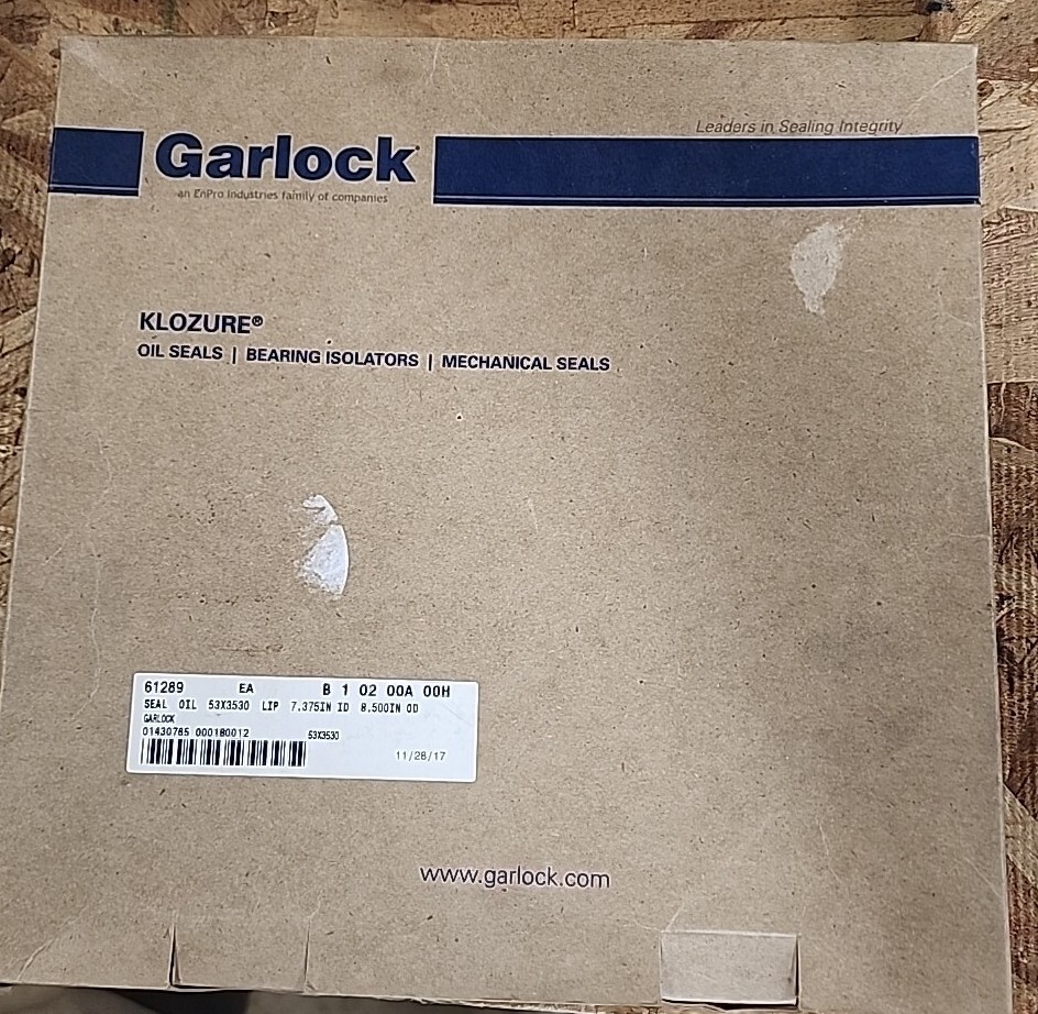 Garlock Klozure 21086-3530 Model 53 Oil Seal 7.375 ID 8.500 OD .625 ...