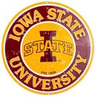 Iowa State Cyclone University 12 in Embossed Metal Circular Sign Man College