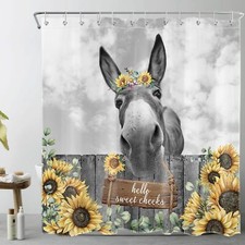 Cortina de ducha con dise o de burro, impermeable, para ba o