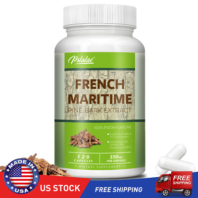 French Maritime Pine Bark Extract 350mg - for Heart & Skin Health, Antioxidant