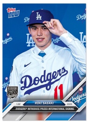 ROKI SASAKI 2024 Topps Now Dodgers Introduction #OS-16 Dodgers IN HAND