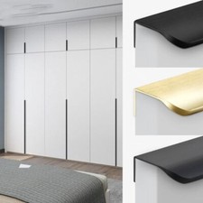 1x Double Hole Hidden Cabinet Handle Space Aluminum Wardrobe Long Handle Kitchen