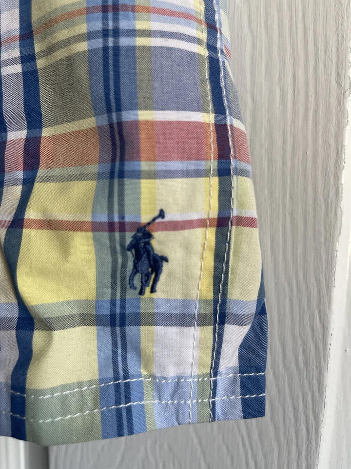 Ralph Lauren Bañador Pantalones Cortos Niños Jóvenes POLO Azul Forrado a Cuadros Talla 7 Foto 3 de 4