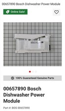 New OEM Part 00657890 Bosch Dishwasher Power Module